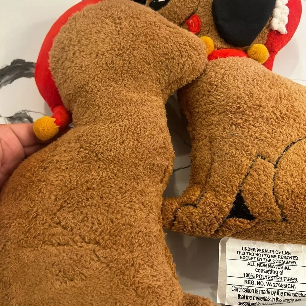 Festive Dog Plush with Santa Hat NWT